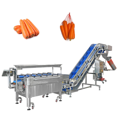 Semi Auto Carrot Weighing And Packaging Machine Vegetable Mesh Bag Packing Machine