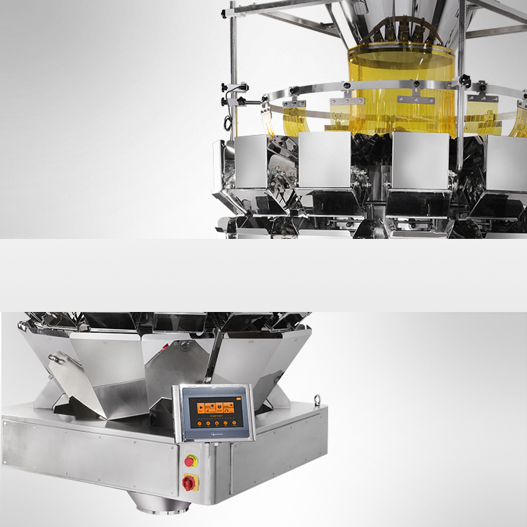고속 자동 포지 샐러드 포장 기계 14 헤드 멀티 헤드 웨이거 건조 과일 포장 기계