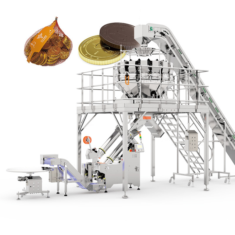 고속 수직 자동 메쉬 포켓 기계 당근 야채 메쉬 백 포장기 배 자동 그물 포장기